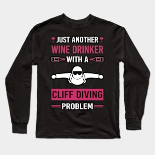 Wine Drinker Cliff Diving Long Sleeve T-Shirt